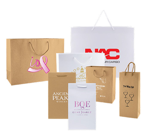 Matte Kraft Imprinted Rope Handle EuroTotes