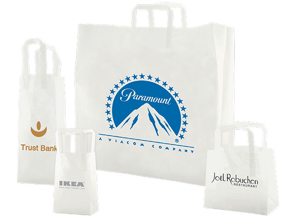 Frosted Clear Imprinted w/ Tri-Fold Handle