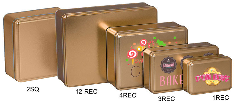 Gold Color Metallic Tins w/Full Color Imprint
