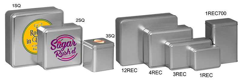 Silver Color Metallic Tins w/Full Color Imprint