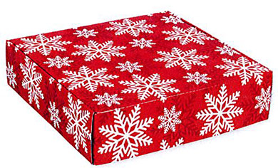 Red and White Snowflake Corrugated Mailer Boxes-Item