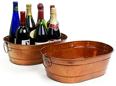15in. Oval Tub Copper Finish Tub w/Side Handles