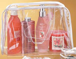 Clear Vinyl Security Purse w/Sewn Seams and PVC Handles