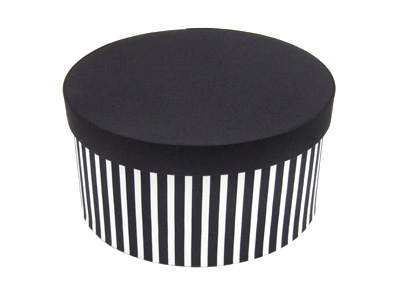 Black and White Stripe Fabric Boxes-Item