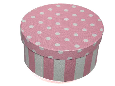 Pink with White Polka Dots Fabric Boxes-Item