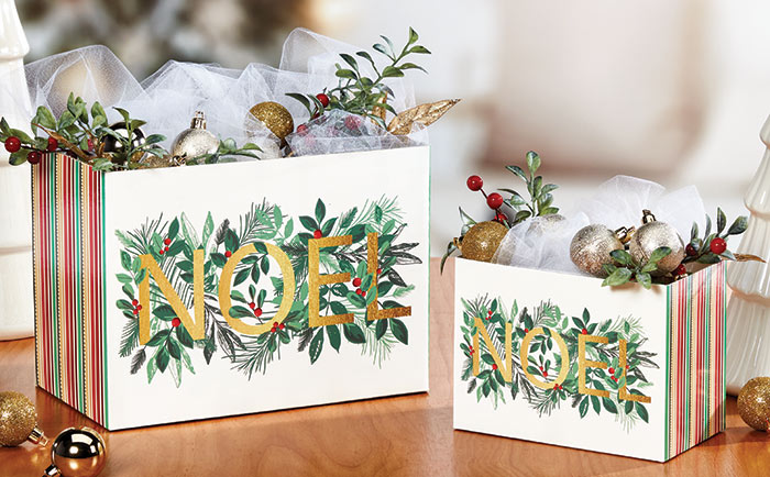 Holiday Theme Gift Basket Boxes and Accessories