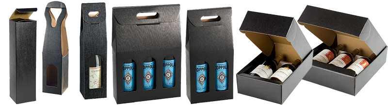 Nero Matte Linen Italian Wine Boxes