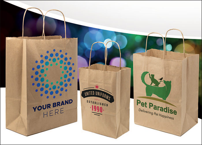 Quick Print Full Color Imprinted Kraft Bags