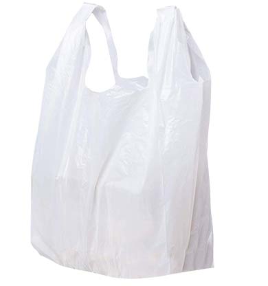 Low-D White T-Shirt Handle Plastic Bags-Item