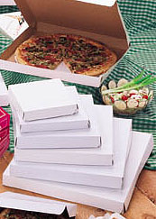 Plain White Clay Coat Pizza Boxes