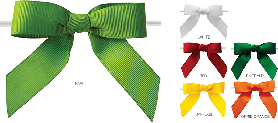 Pretied Grosgrain Bows With Wire Twist