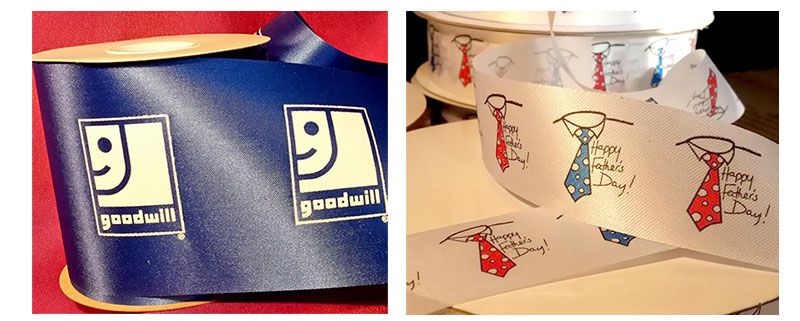 Floral Satin Cut Edge Acetate Printed Fabric Ribbon