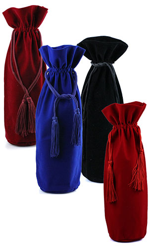 Velvet Wine Bottle Bag with matching Drawstring Cord