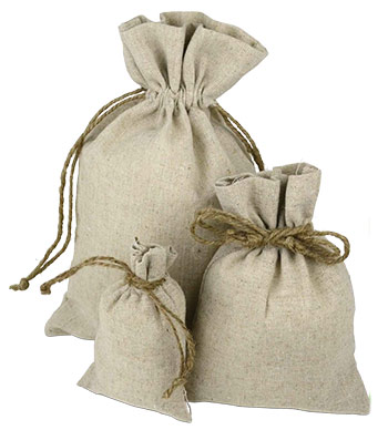 Linen Pouches With Hemp Drawstring-Item