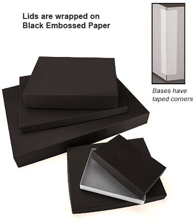 General Purpose Rigid 2 Piece Shallow Black Boxes-Item