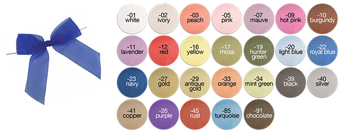 Pretied Solid Organza Bow w/Wire Twist