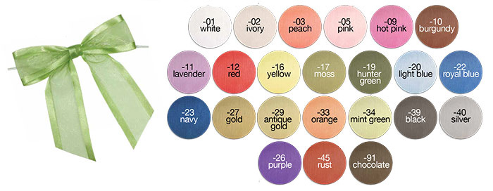 Pretied Organza Bow With Satin Edge and Wire Twist