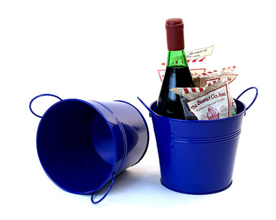 6 1/2in. Royal Blue Painted Pail w/Side Handles