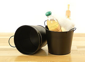 6 1/2in. Black Painted Pail w/Side Handles