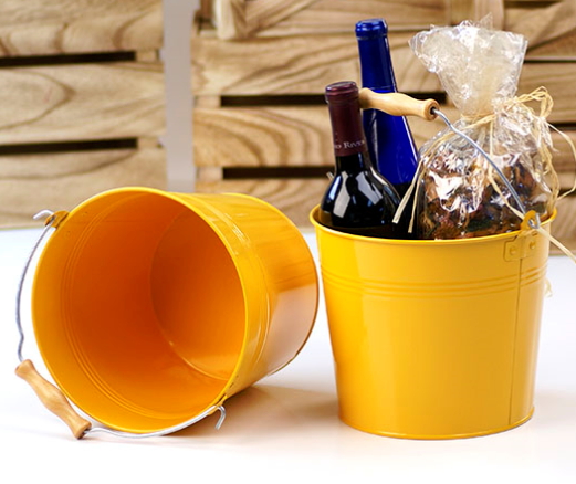 8 1/2in. Goldenrod Painted Pail Wooden Handle
