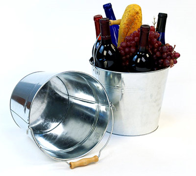 10in. Galvanized Pail Wooden Handle