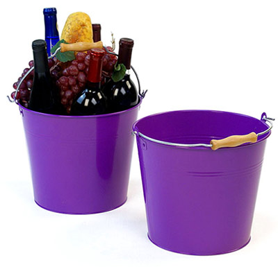 10in. Purple Pail Wooden Handle