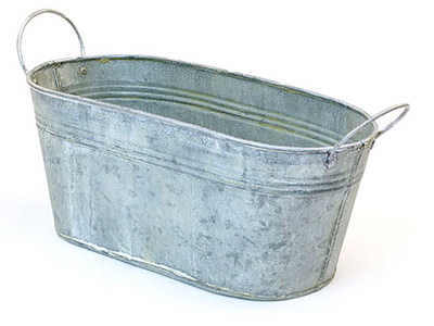 12in. Vintage Oval Tub w/Side Handles