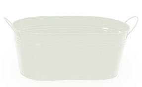 12in. White Painted Oval Tub w/Side Handles