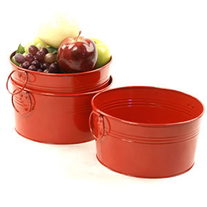 8in. Red Galvanized Round Tub