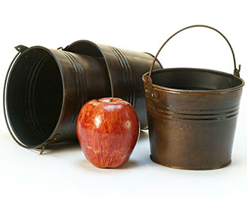 5 in. Round Rustic Dark Painted Handle Pail