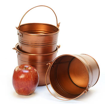 5 in. Round Copper Painted Handle Pail
