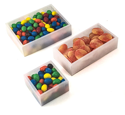 White Sided Clear View Top PET Candy Boxes-Item