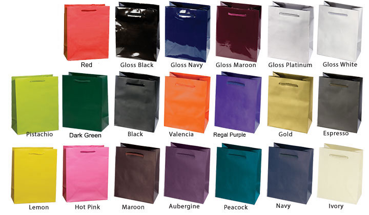 Classic Laminated Euro Paper Shopping Totes w/ Rope Handles