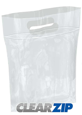 Die-Cut Handle ClearZip Plastic Bags w/Zip Closure-Item