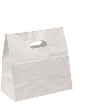 White Kraft Die-cut Take Out Bag-Item