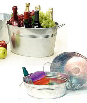 Galvanized Oval Tub With Side Handle-Item