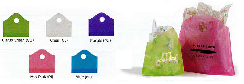 Frosty Hot Stamp Imprinted Wave Top Diecut Handle