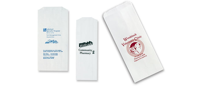Short Run White Prescription Bags