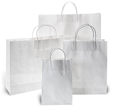 White Kraft Paper Bags with Twisted Paper Handle-Item