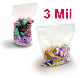 Crystal Clear 3 Mil FDA Polypropylene Zip Style Bags-Item