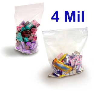 Crystal Clear 4 Mil FDA Polypropylene Zip Style Bags-Item