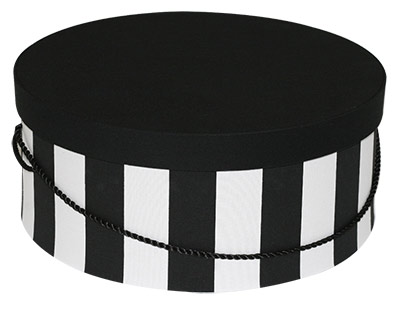 Black White Wide Stripe Hat Boxes-Item