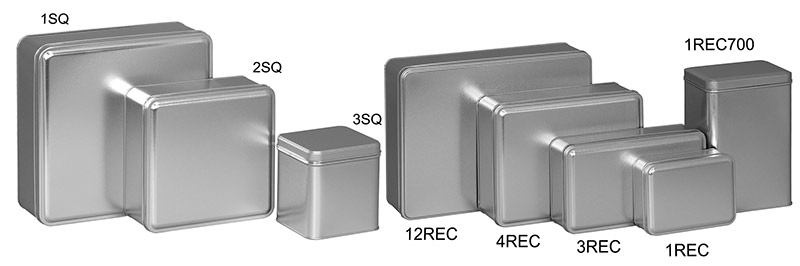 Silver Color Metallic Tins