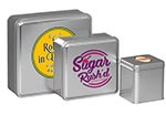 Silver Color Metallic Tins w/Full Color Imprint