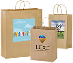 Short Run 4 Color Imprint Brown Kraft Bags