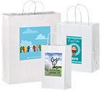 Short Run 4 Color Imprint White Kraft Bags