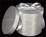 Round White Moire Wedding Boxes