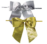 Pretied Metallic Bows With Wire Twist