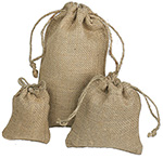 Natural Burlap Drawstring Pouches