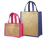 Jute Tote w/ Colored Gussets